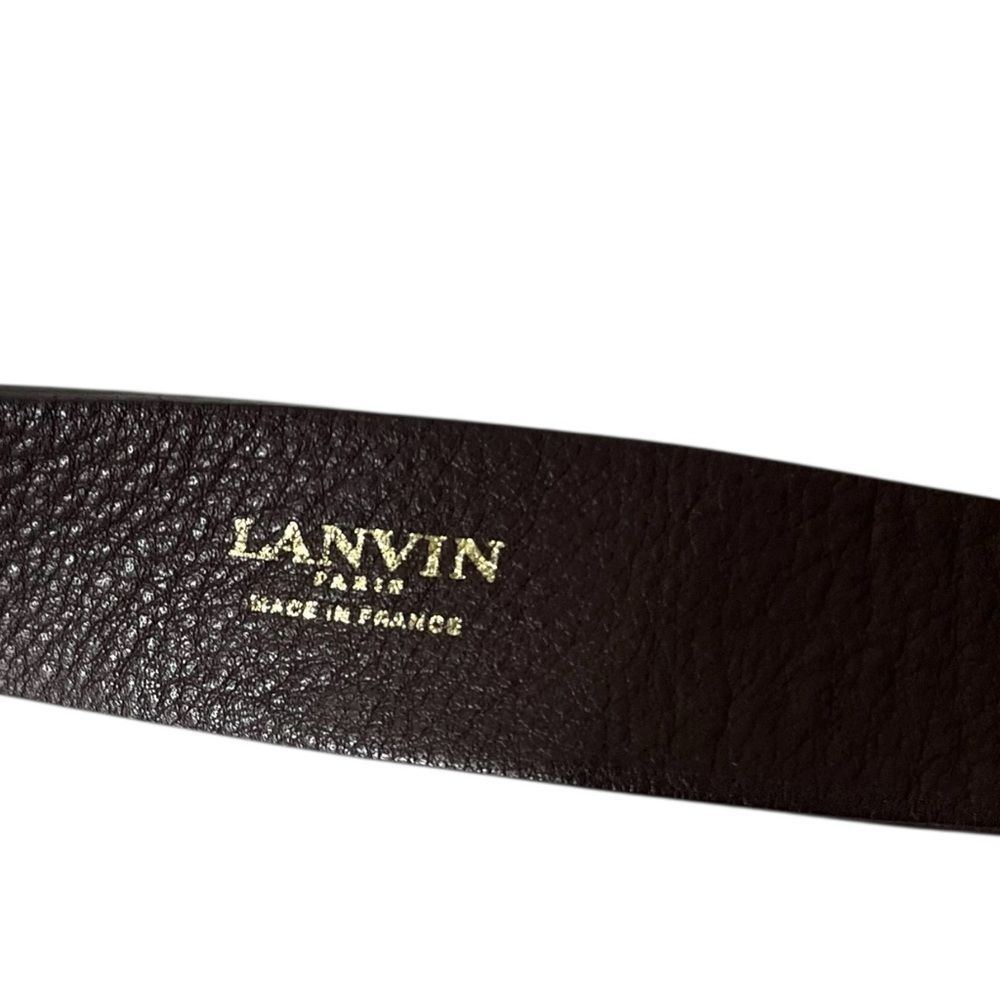 Lanvin Leather Belt Women's XS Brown Gold Tone Buckle Minimalist Classic France - Picture 14 of 15